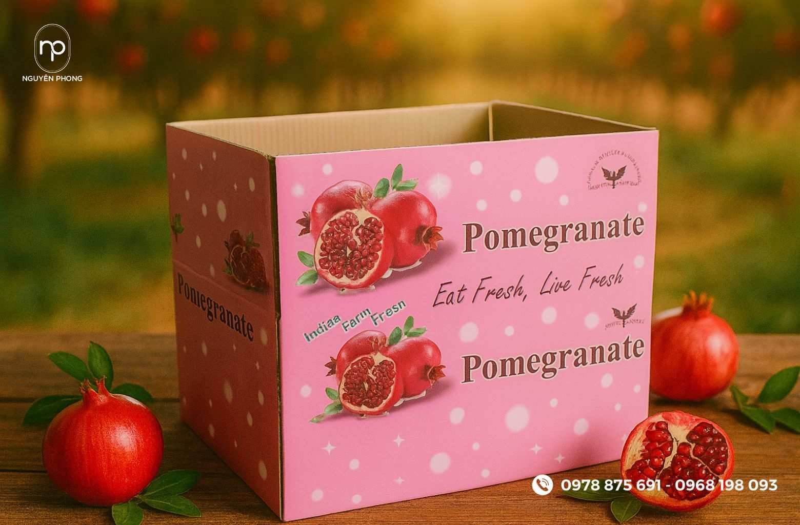 Thùng carton đựng lựu đẹp